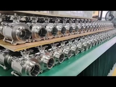 2 vias 3pc PTFE válvula de esfera de plataforma alta totalmente encapsulada