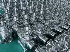 2 vias 3 PC HYGIENIC BALL VALVE Tri Clamp, 304, PTFE FILLER totalmente encapsulado